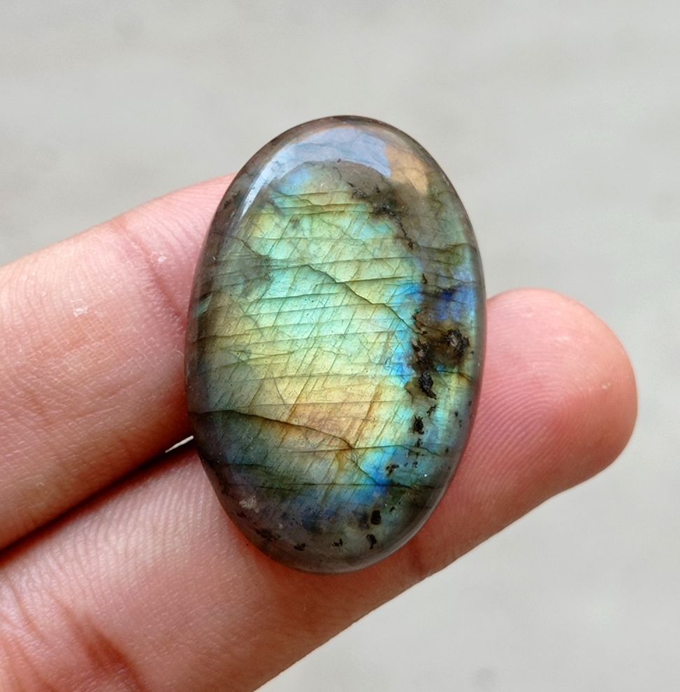 50ct Labradorite Cabochon - Spectrolite- Black Moon Stone - 36x24mm