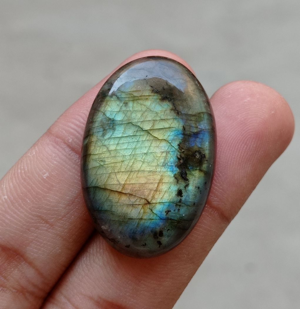50ct Labradorite Cabochon - Spectrolite- Black Moon Stone - 36x24mm