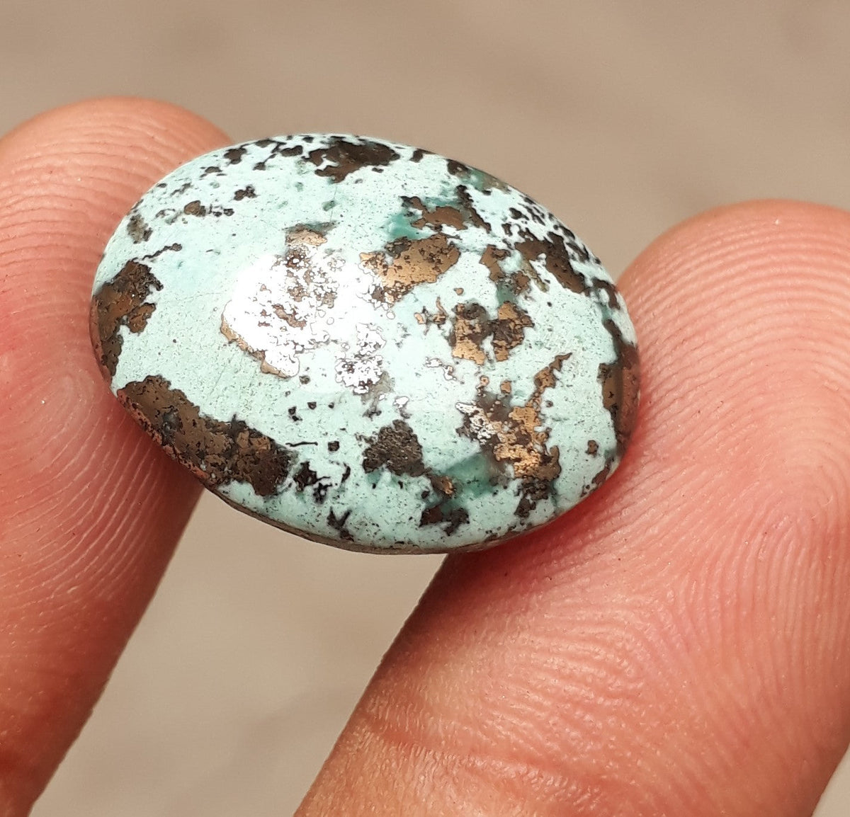 Natural Turquoise with Pyrite - Blue Matrix Turquoise - Shajri Feroza-18Ct