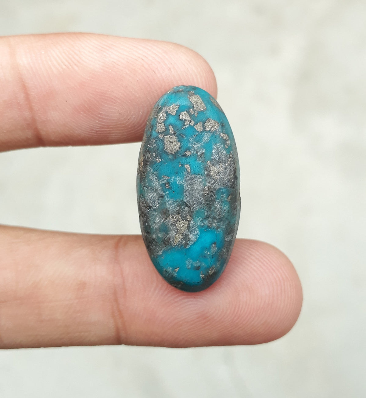 Natural Turquoise with Pyrite - Blue Matrix Turquoise - Shajri Feroza-28Ct