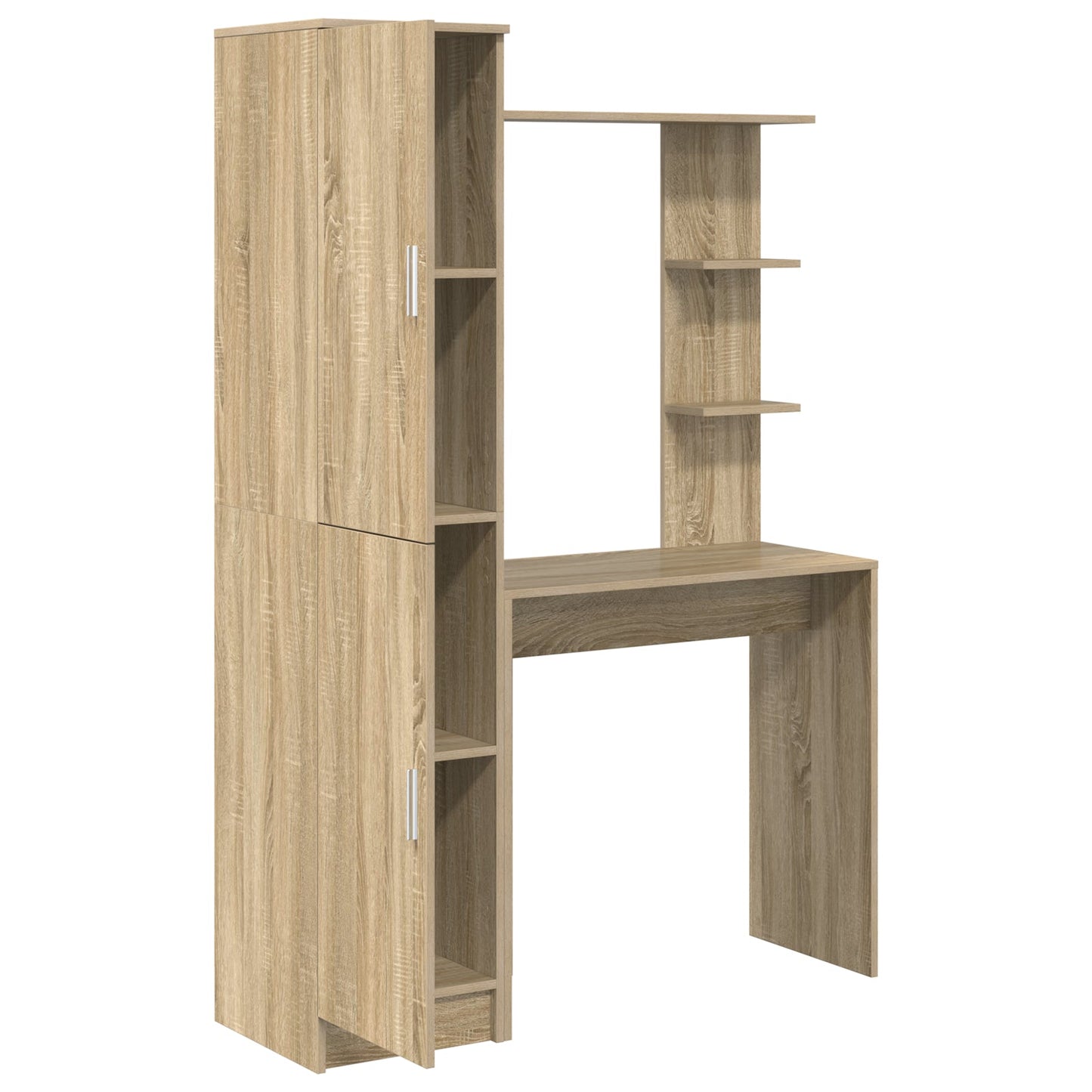 Desk with Storage Sonoma Oak Engineered Wood