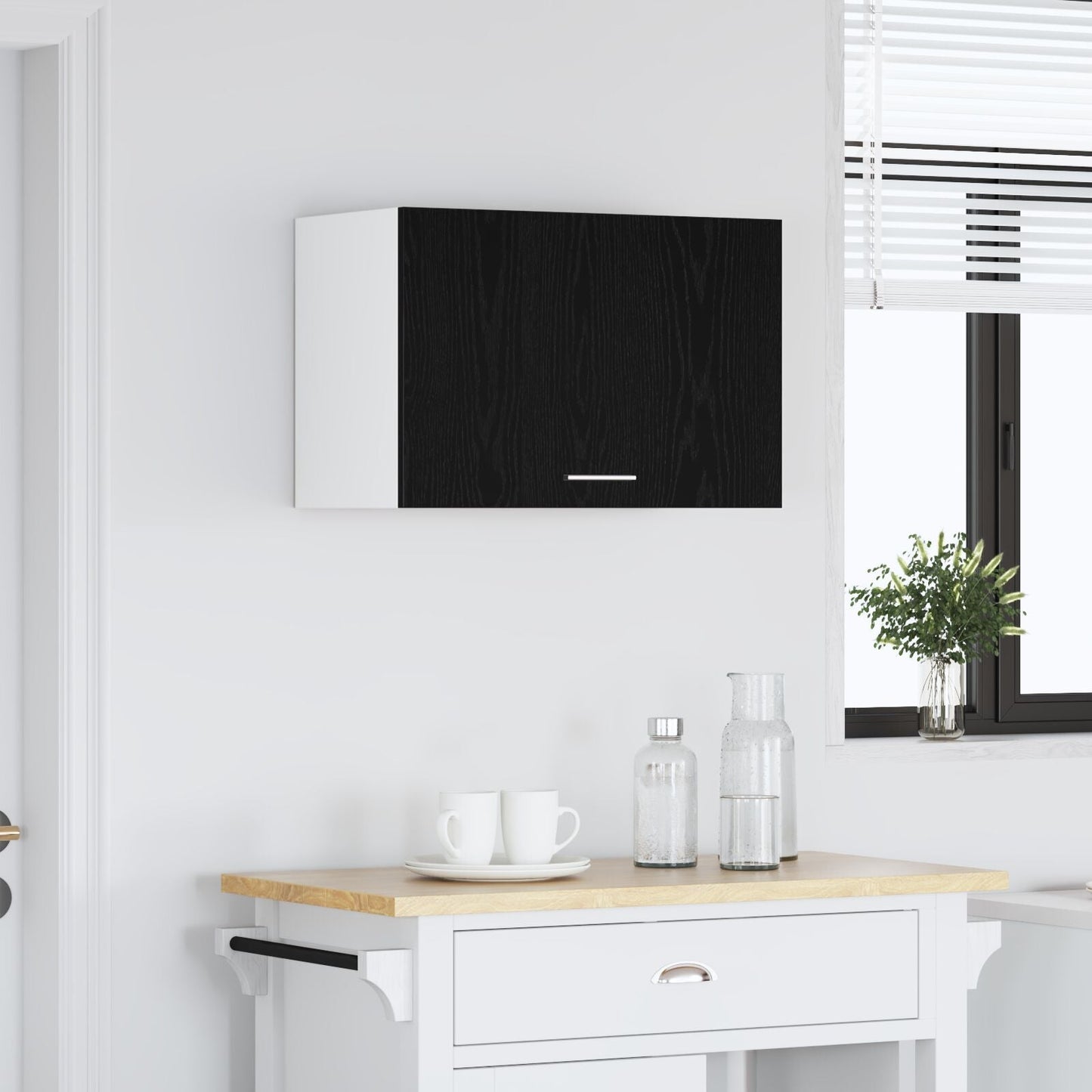 Hanging Cabinet in Black Oak - 60x31x60 cm, Made from Engineered Wood