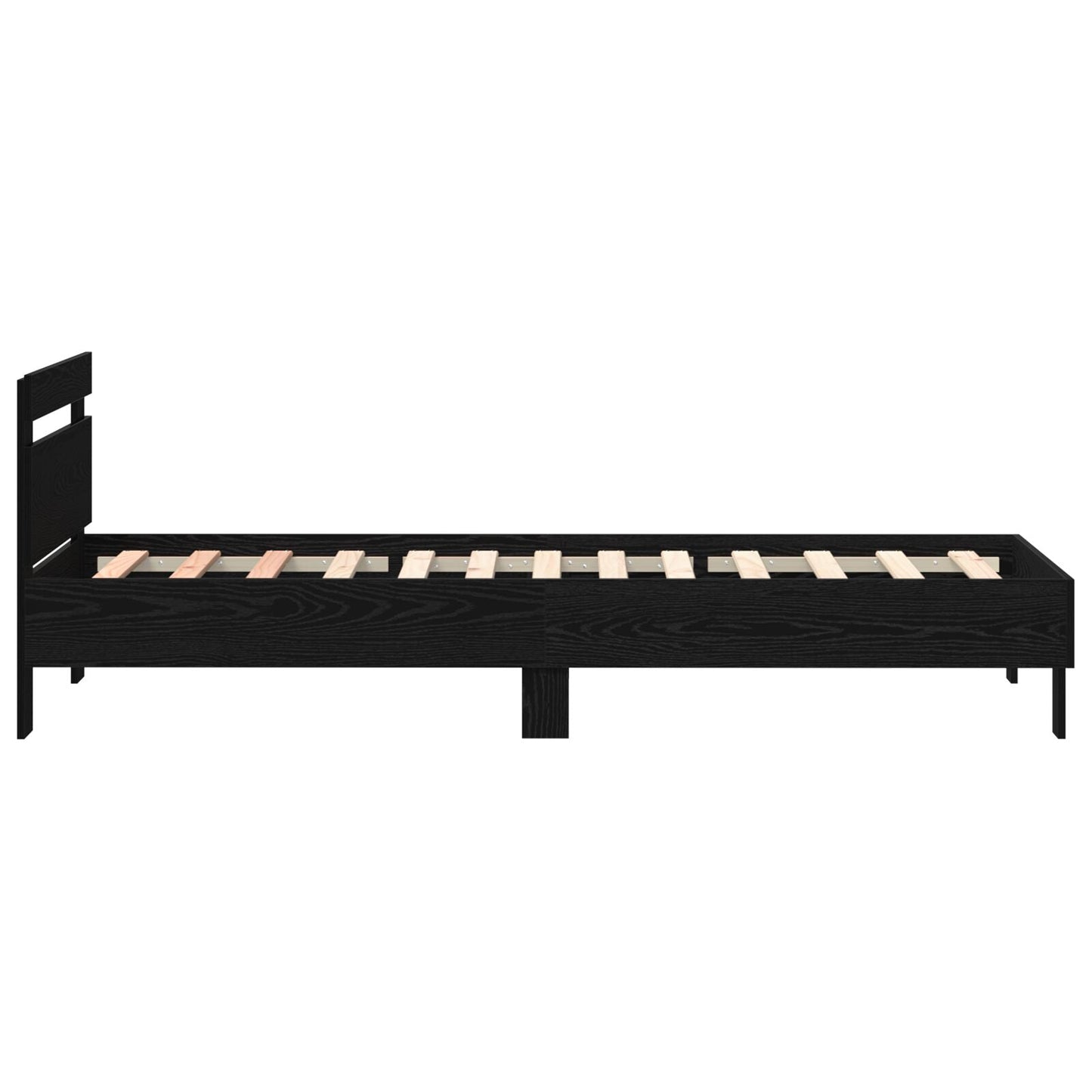 Modern Wooden Single Size 90cm Bed Frame Base With LED Lights & Headboard Wood
