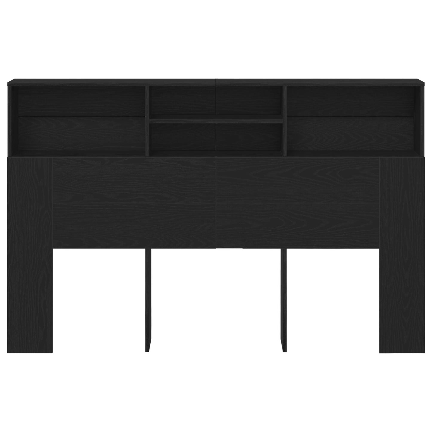 Modern Wooden Queen Size 1.6m Bed Headboard With Open Storage Compartments