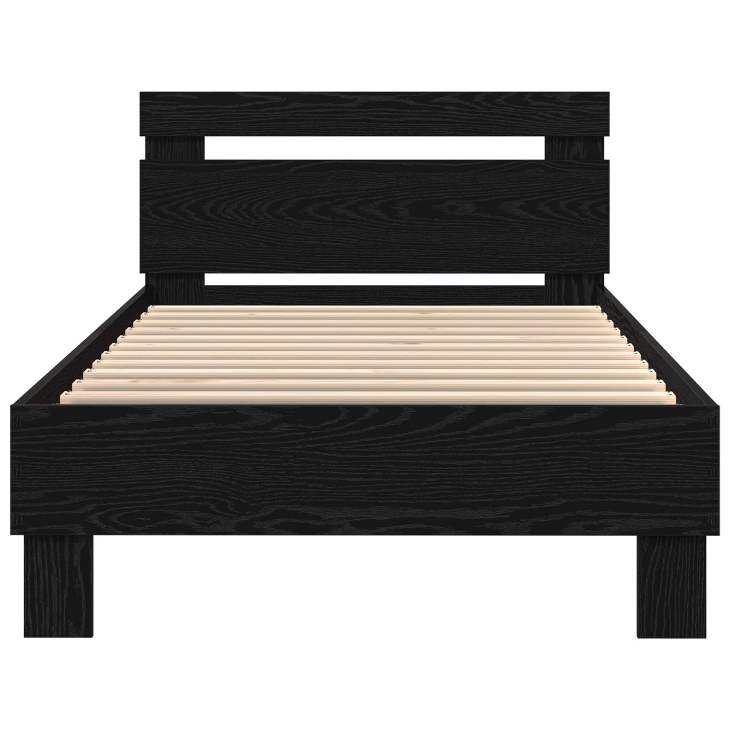 Modern Wooden Single Size 90cm Bed Frame Base With LED Lights & Headboard Wood