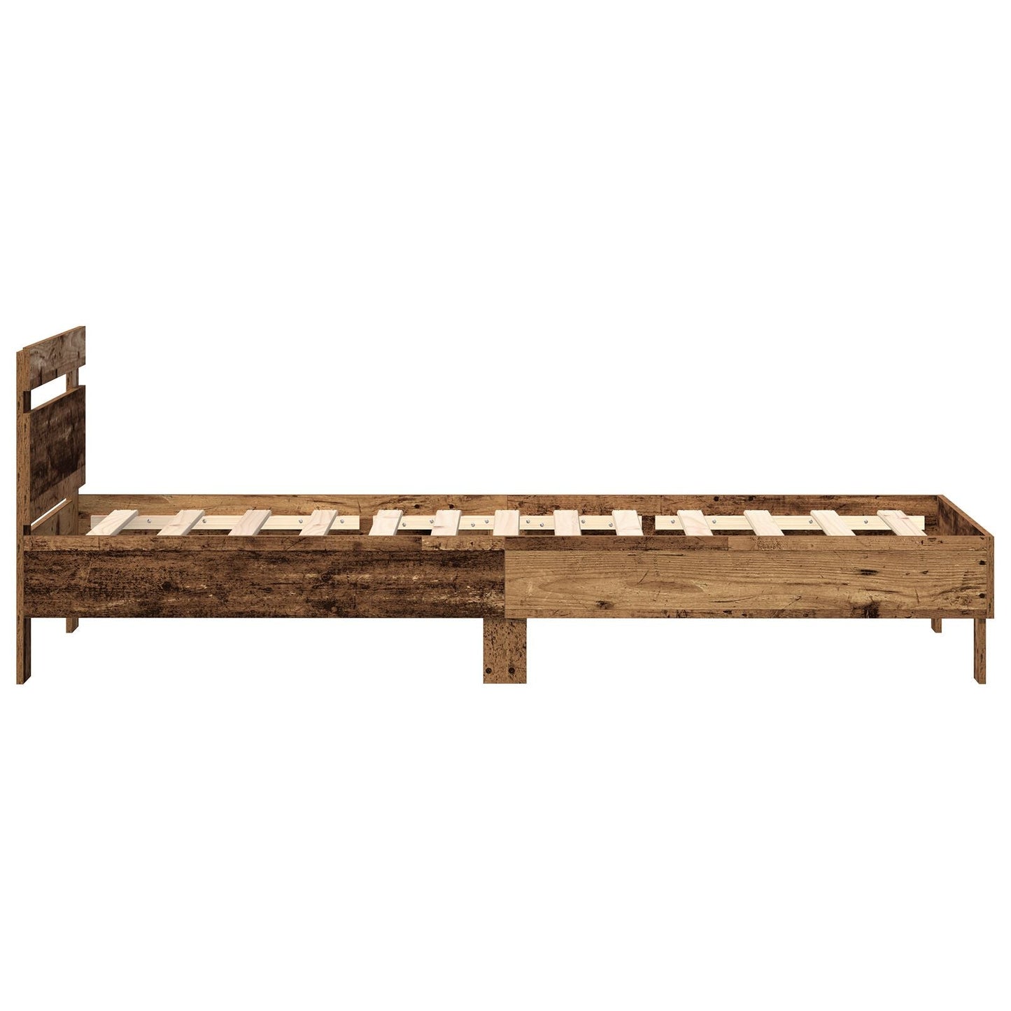 Modern Wooden Single Size 90cm Bed Frame Base With LED Lights & Headboard Wood