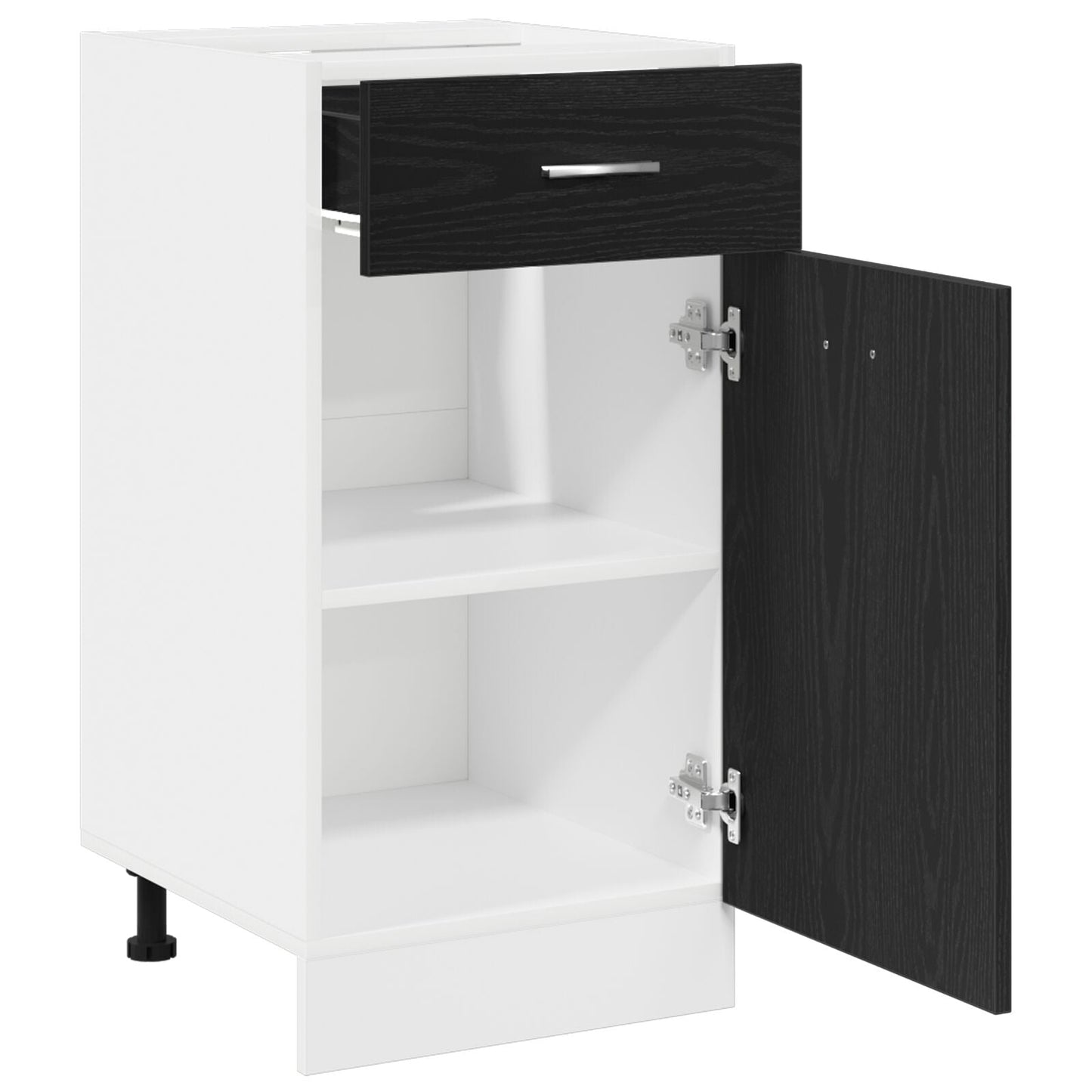 Drawer Bottom Cabinet - Black Oak, 40x46x81.5 cm, Made of Engineered Wood