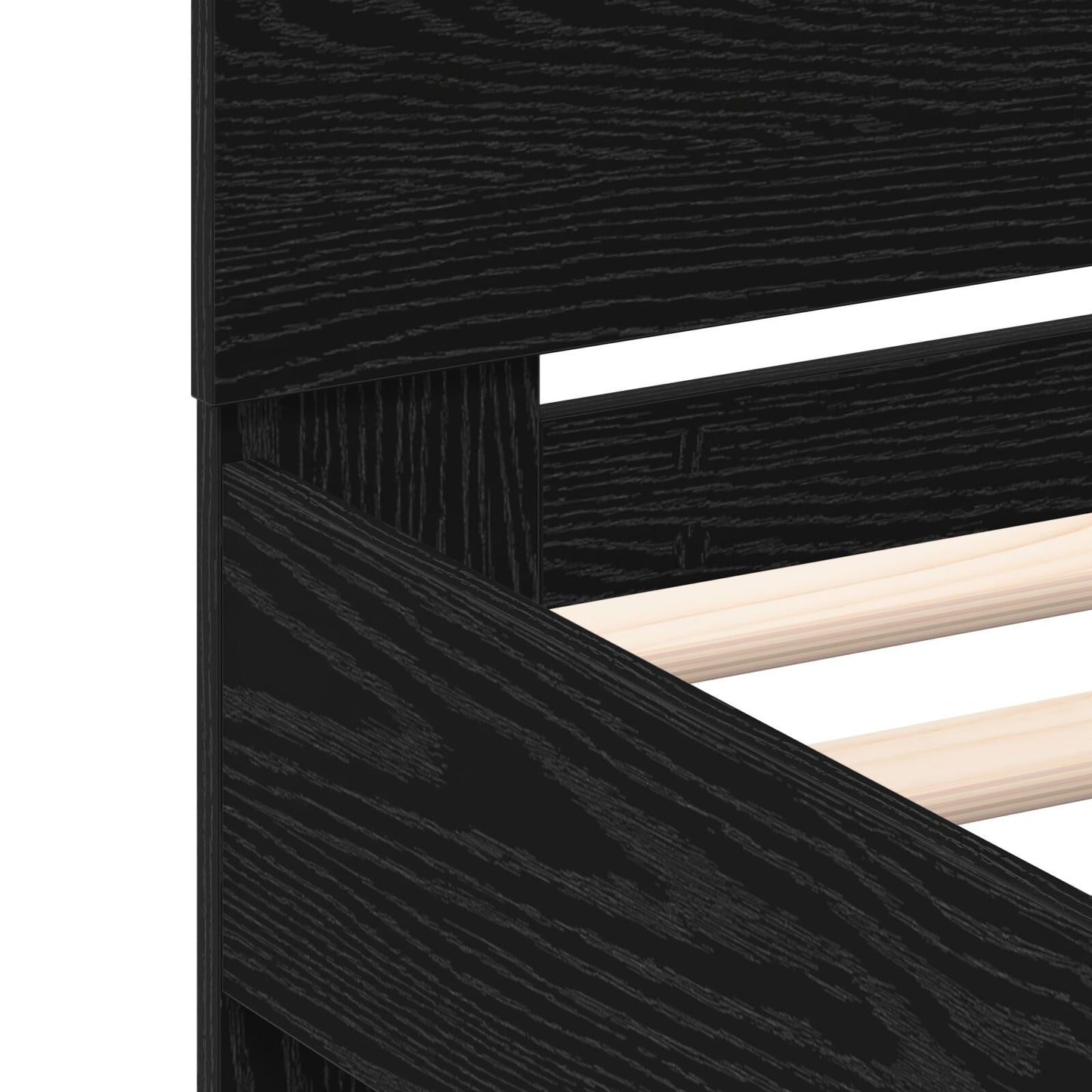 Modern Wooden Single Size 90cm Bed Frame Base With LED Lights & Headboard Wood