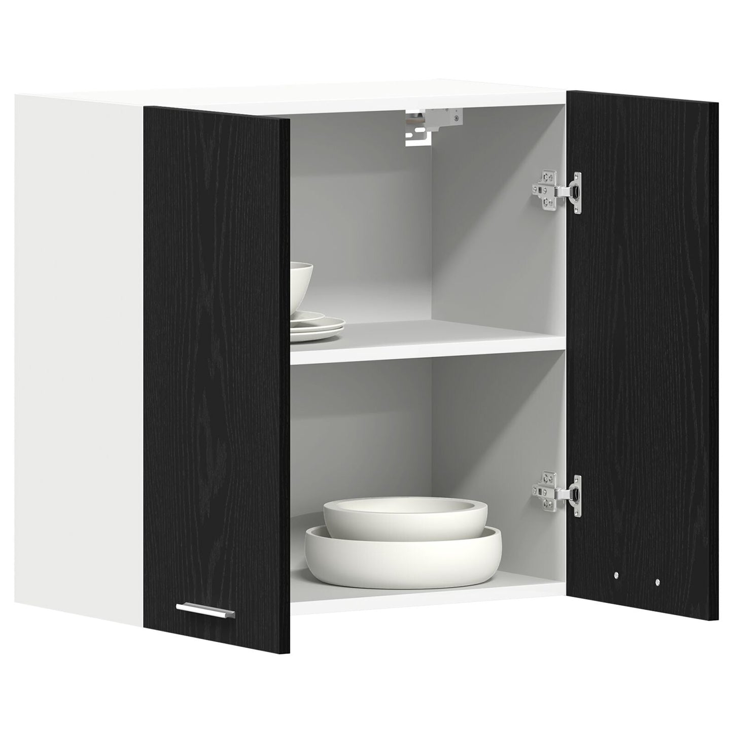 Black Oak Hanging Cabinet 60x31x60 cm Made of Engineered Wood