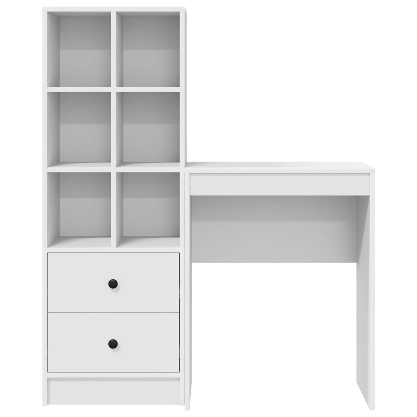 Desk with Storage White Engineered Wood