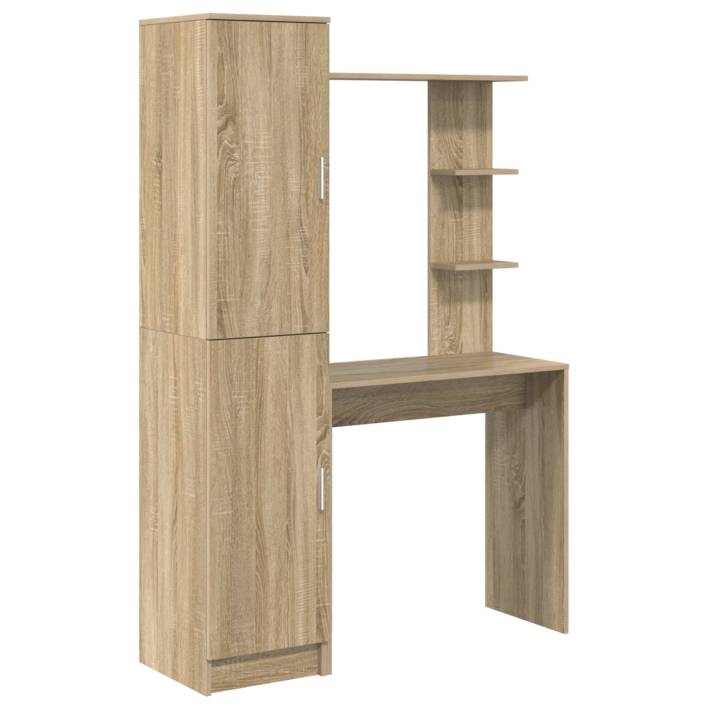 Desk with Storage Sonoma Oak Engineered Wood