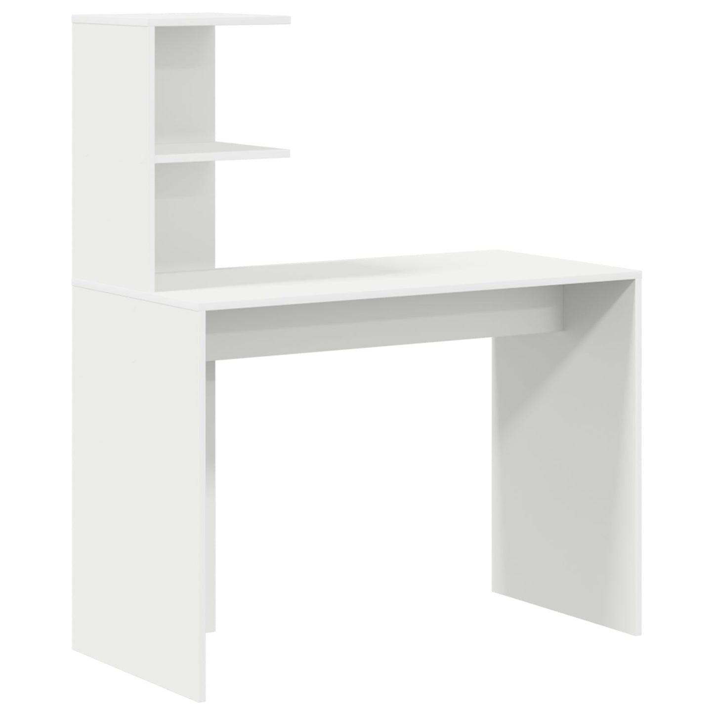 Desk with Storage White Engineered Wood