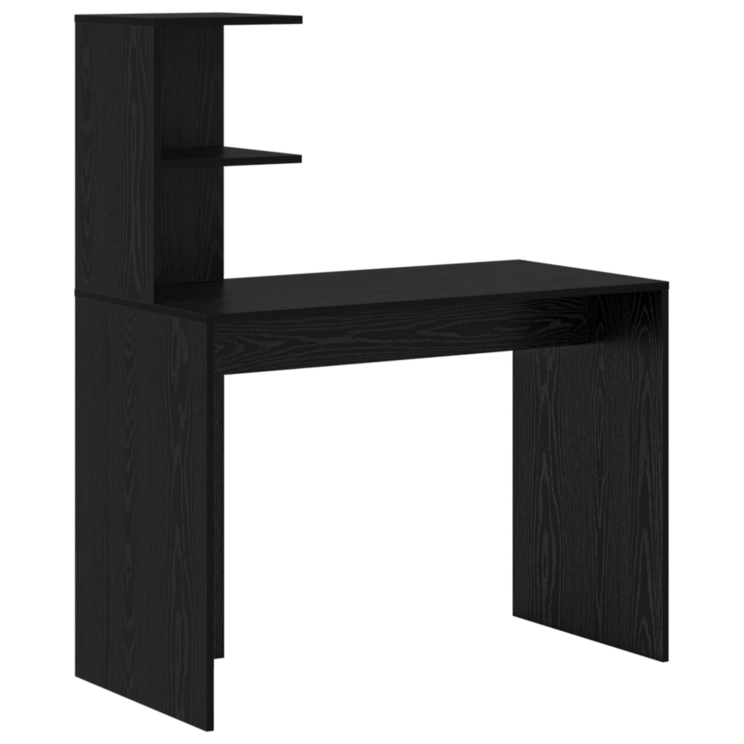 Desk with Storage Black Oak Engineered Wood