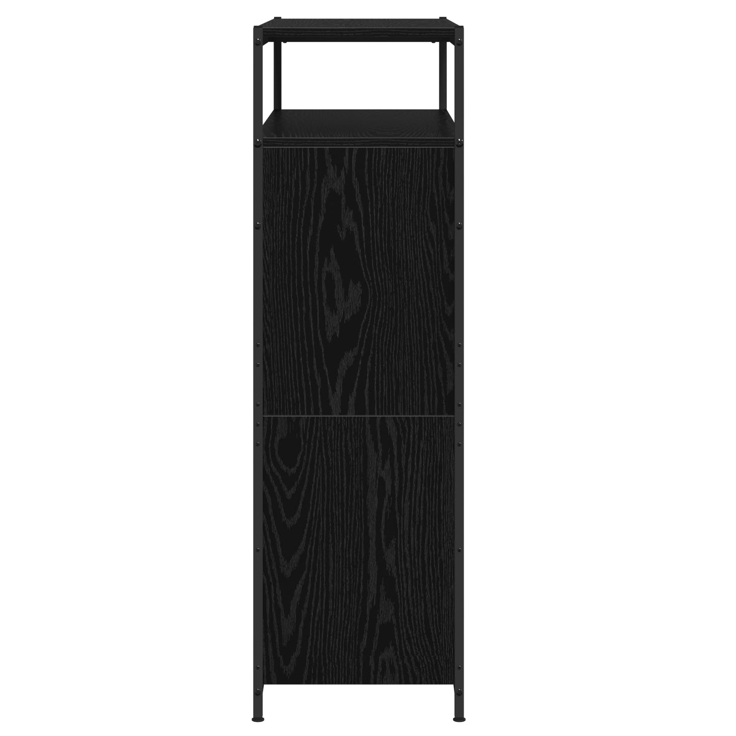 Shoe Cabinet with 4 Flip-Drawers Black Oak 100x34x112 cm