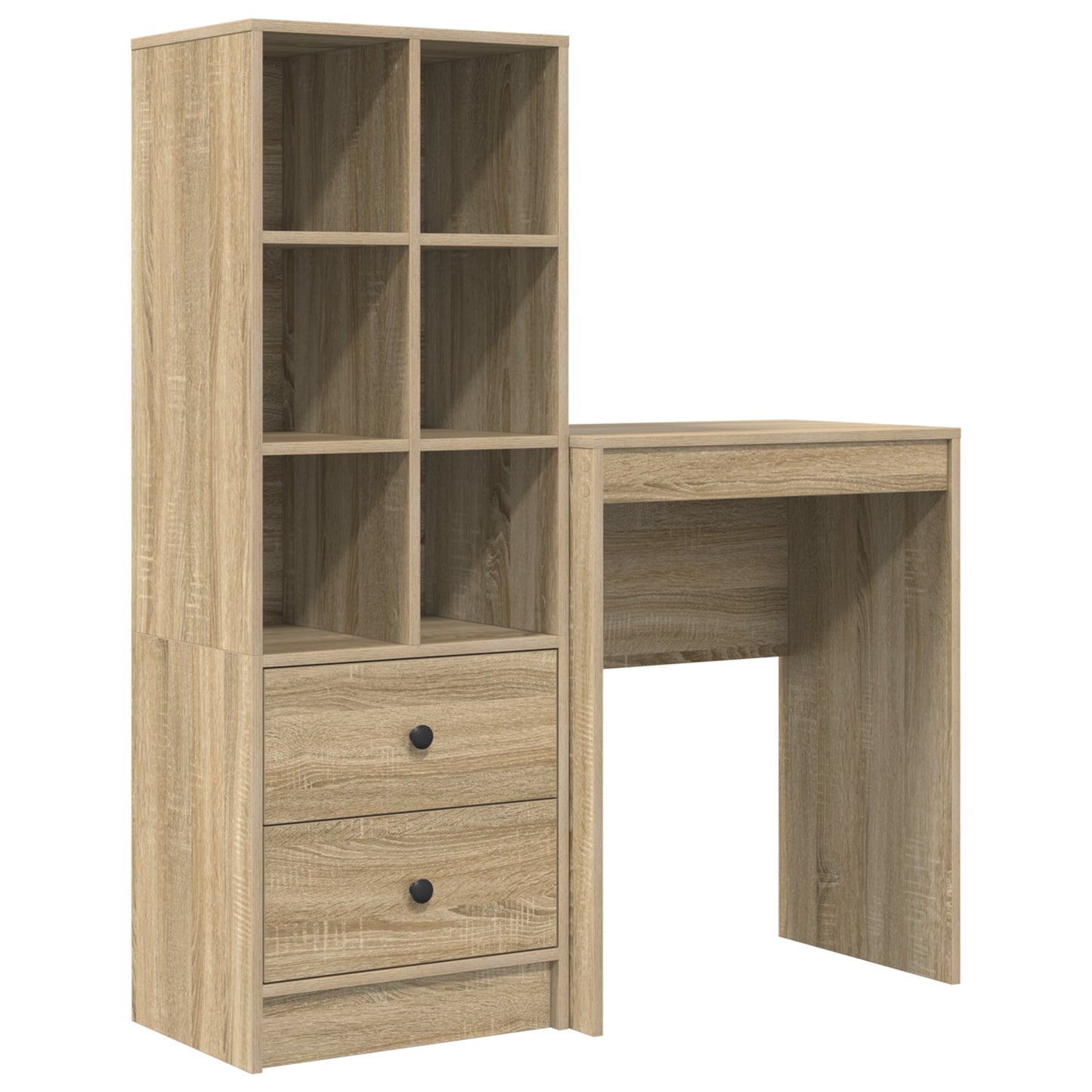 Desk with Storage Sonoma Oak Engineered Wood