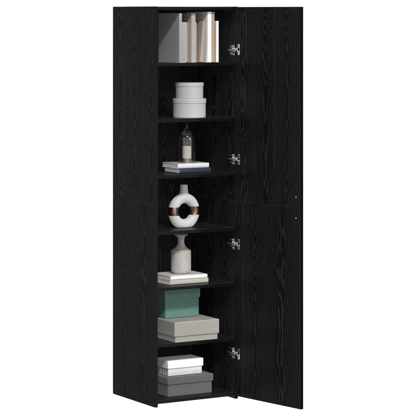 Highboard Black Oak 45x42.5x185 cm Engineered Wood
