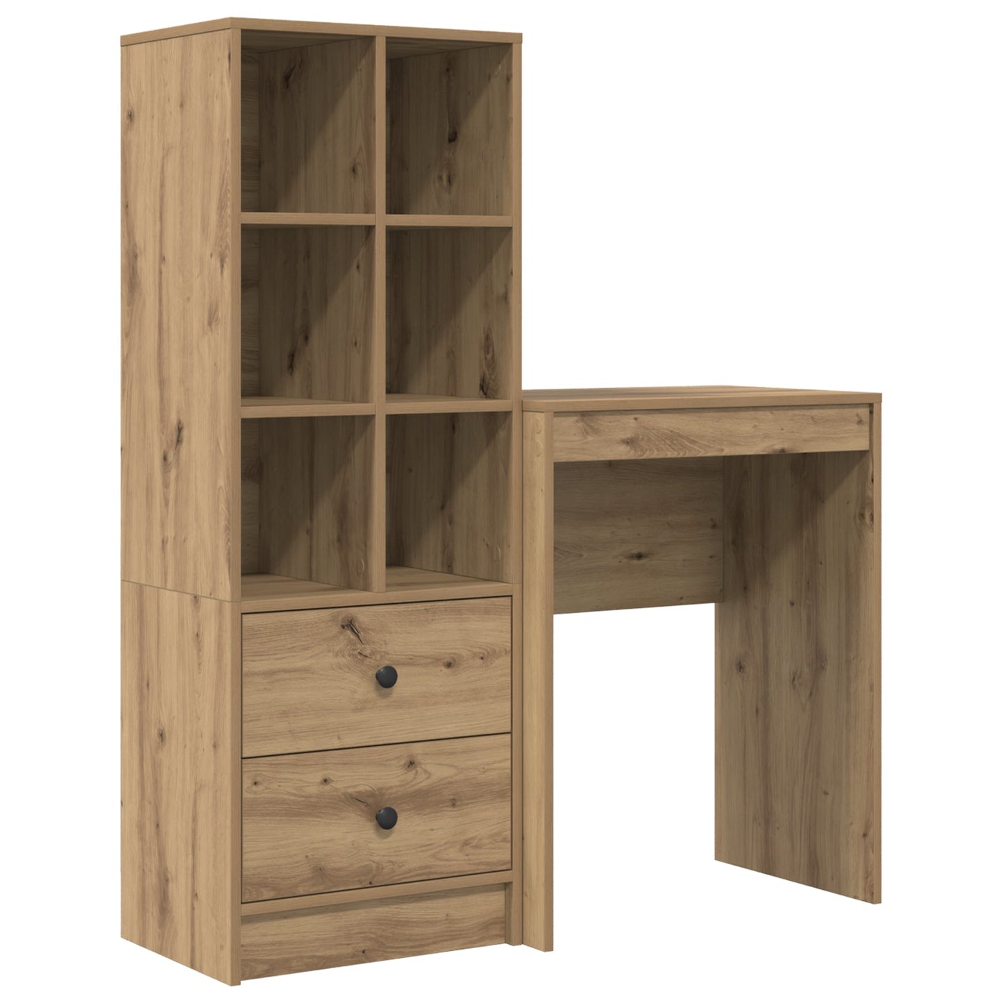 Desk with Storage Artisan Oak Engineered Wood