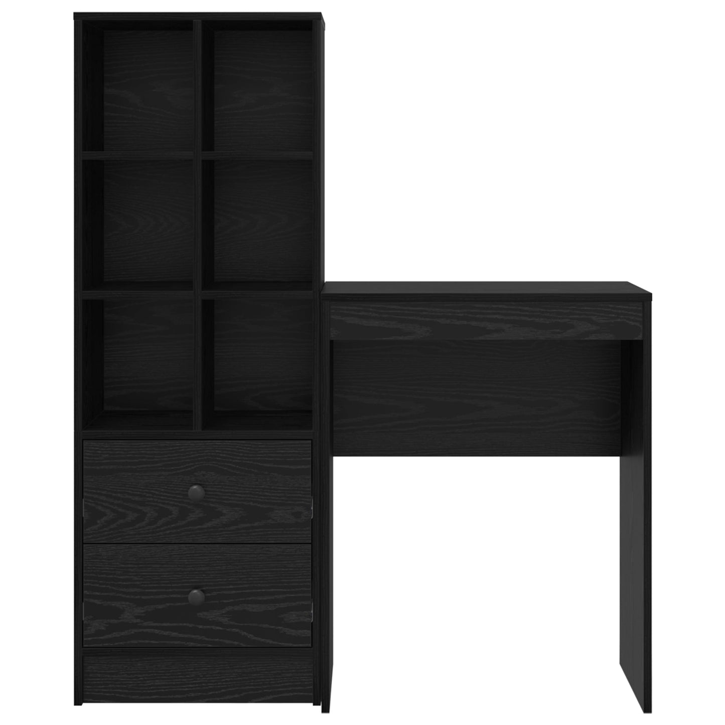 Desk with Storage Black Oak Engineered Wood