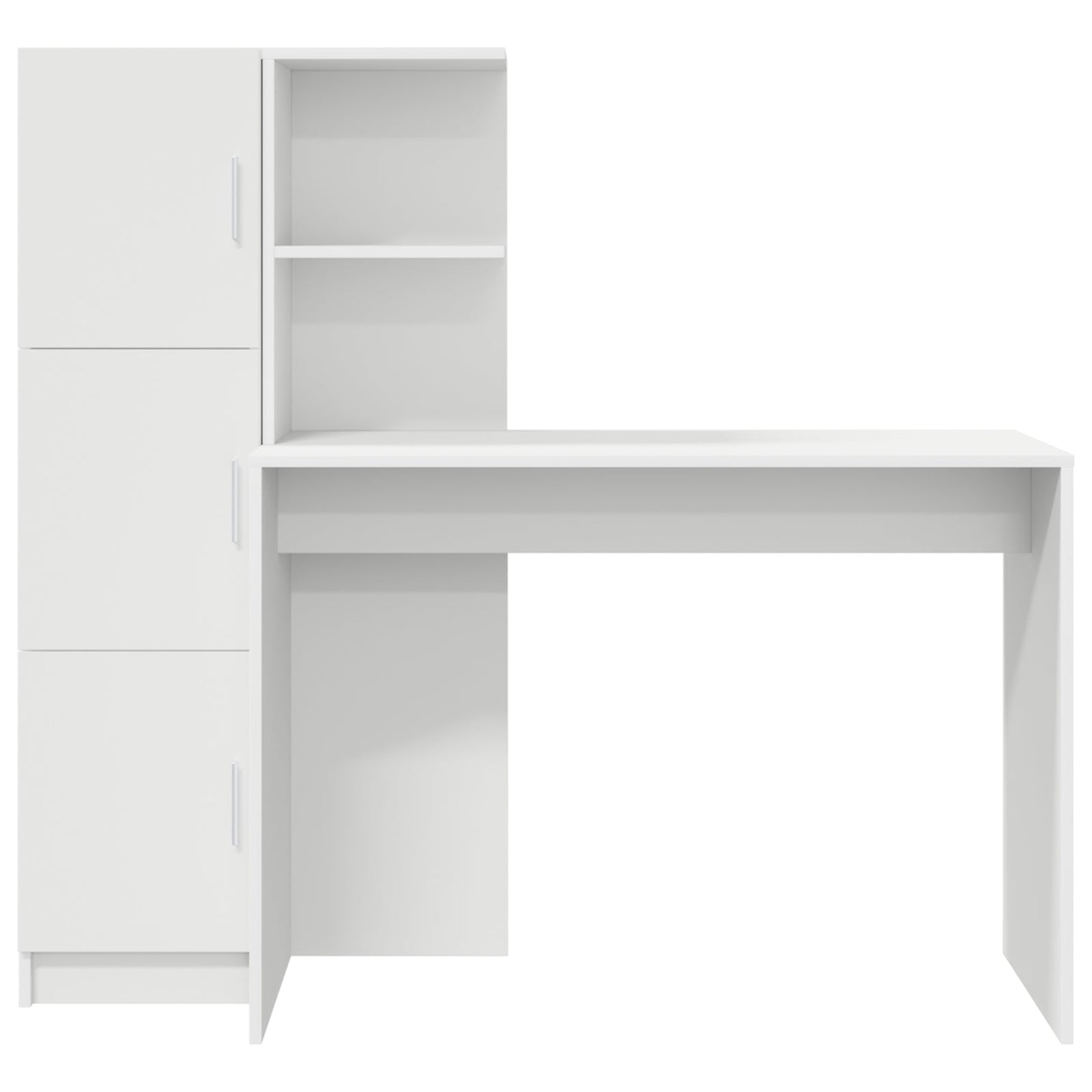 Desk with Storage White Engineered Wood
