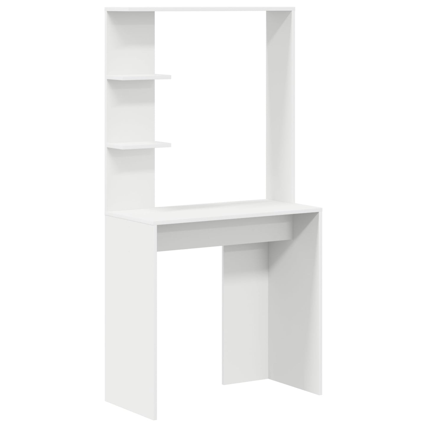 Desk with Storage White Engineered Wood