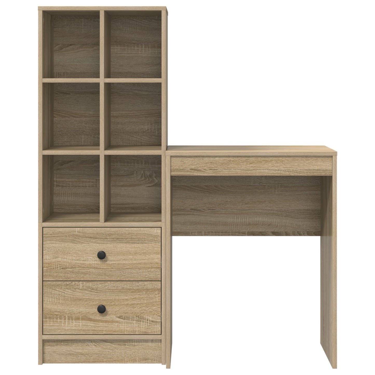 Desk with Storage Sonoma Oak Engineered Wood