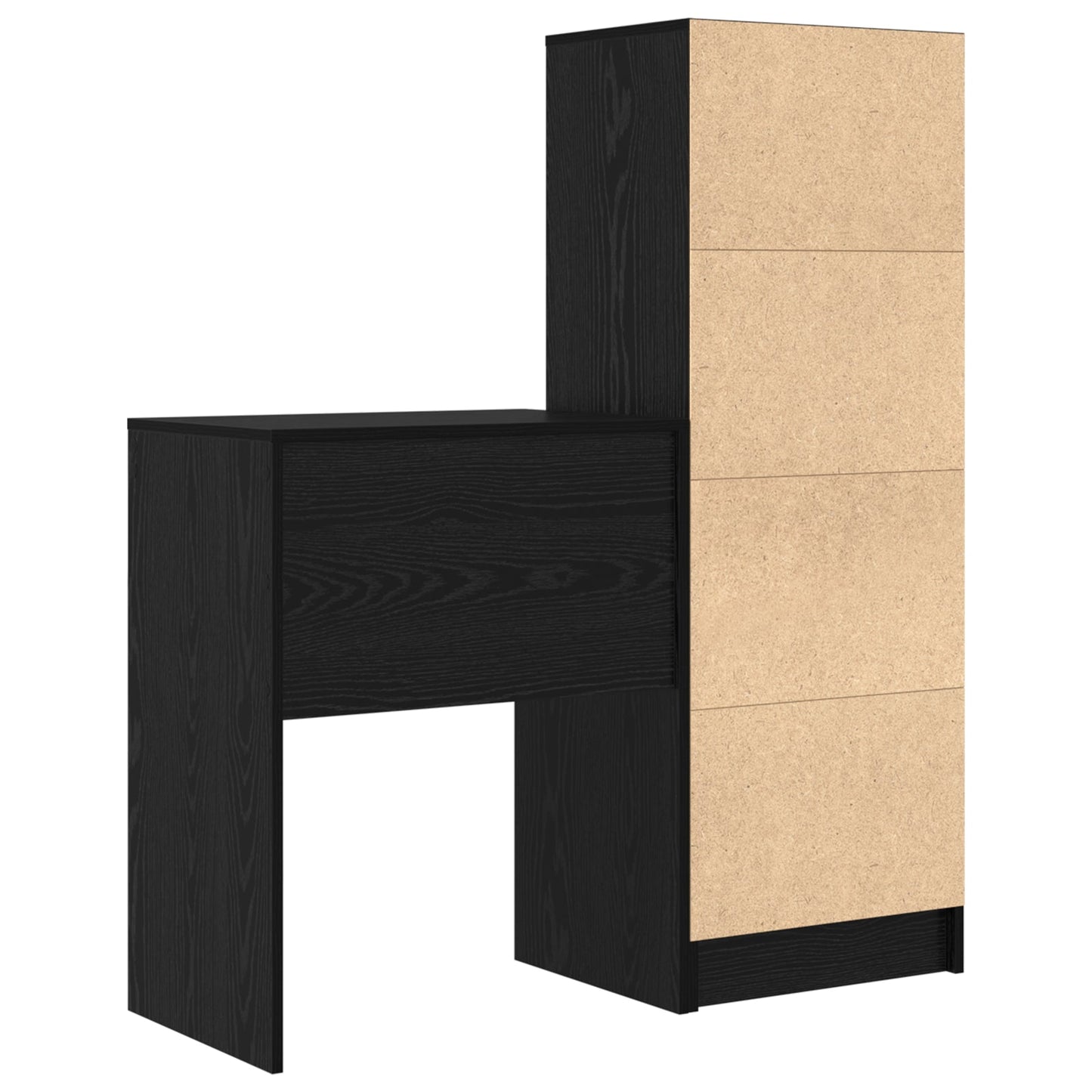 Desk with Storage Black Oak Engineered Wood