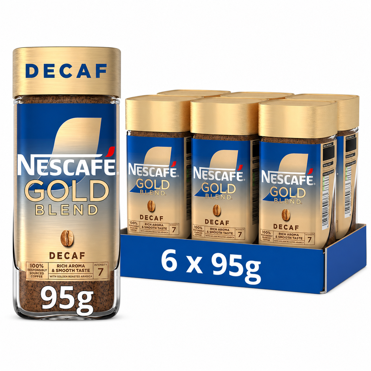 Nescafe Gold Blend Decaf Instant Coffee PMP 95g (Case of 6)