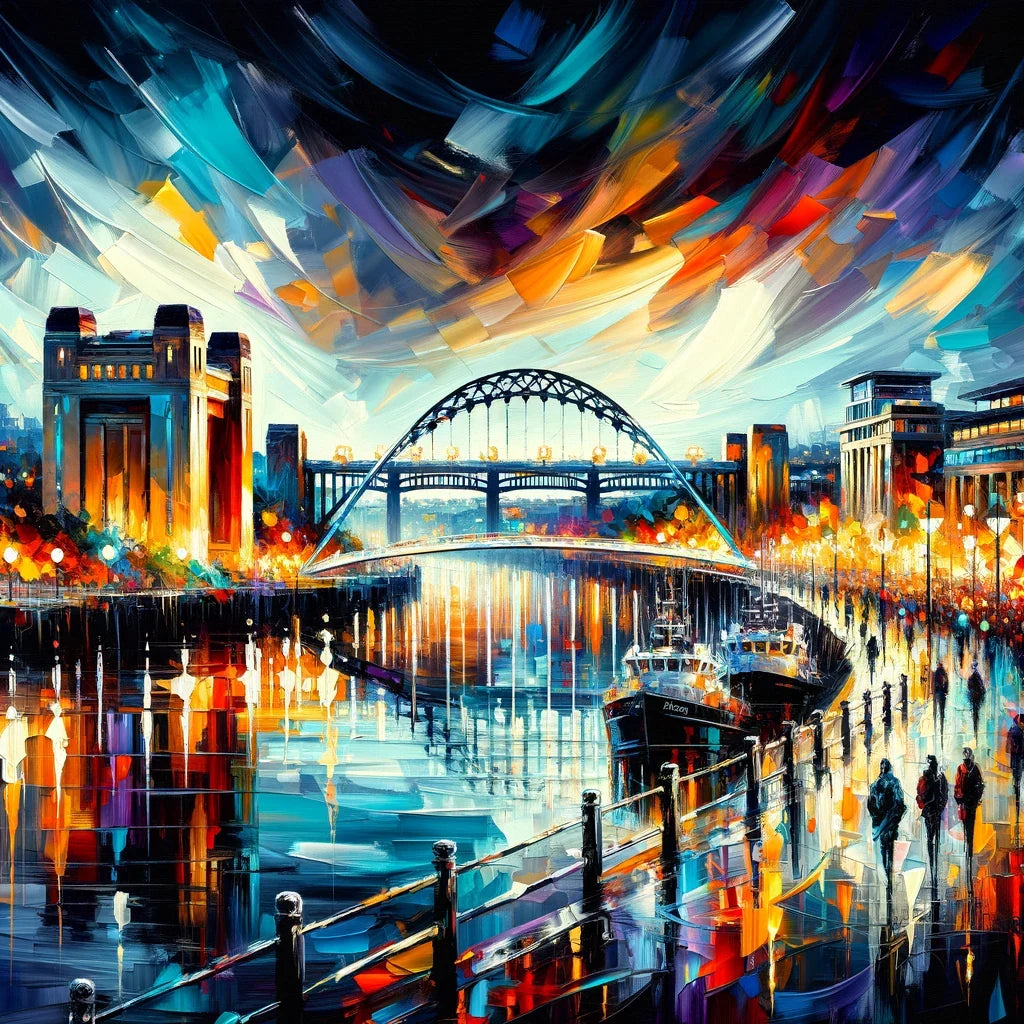 Newcastle Quayside Evening Vibrance Canvas