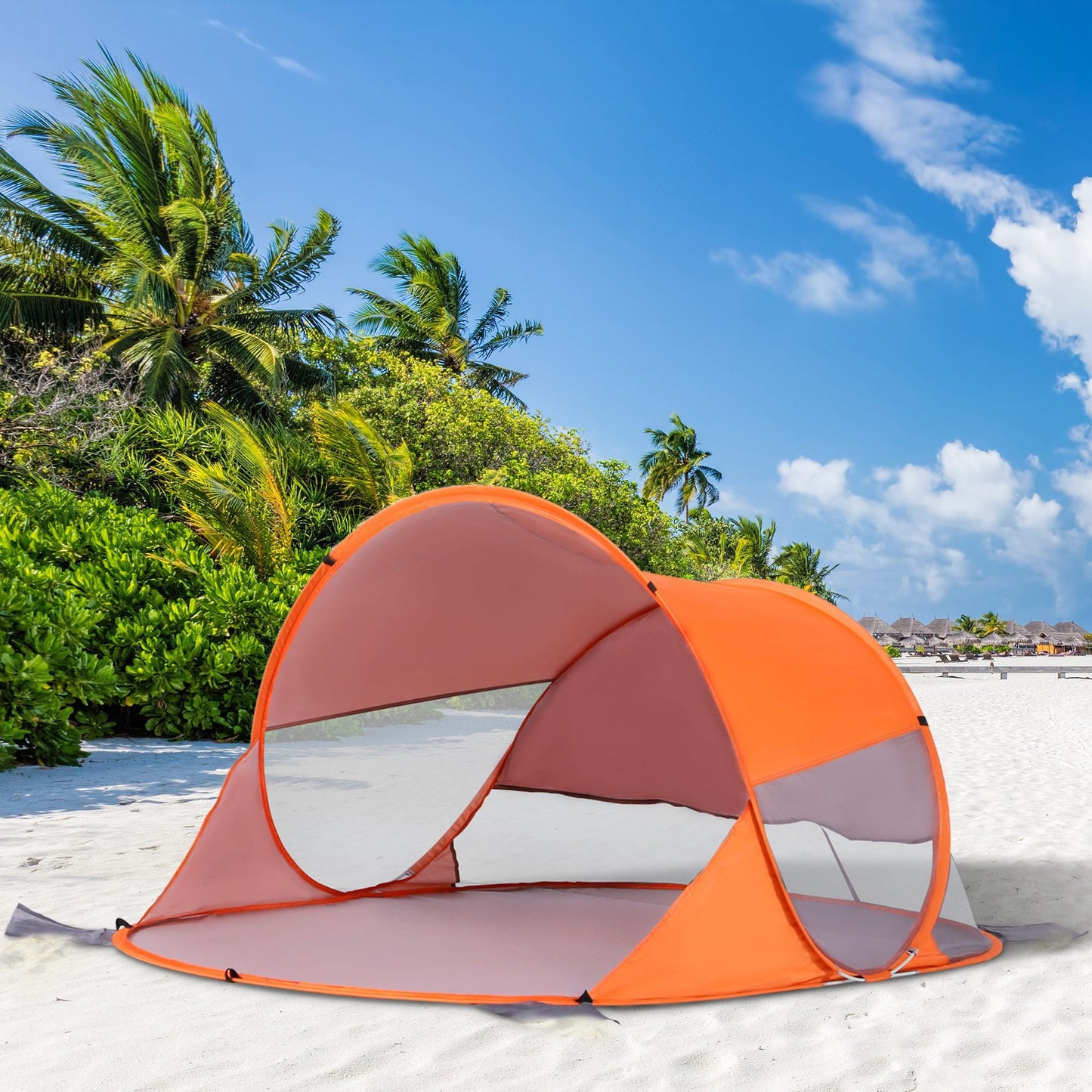 Outsunny 1-2 Person Pop up Beach Tent Hiking UV 30+ Protection Patio Sun Shade Shelter Portable Automatic