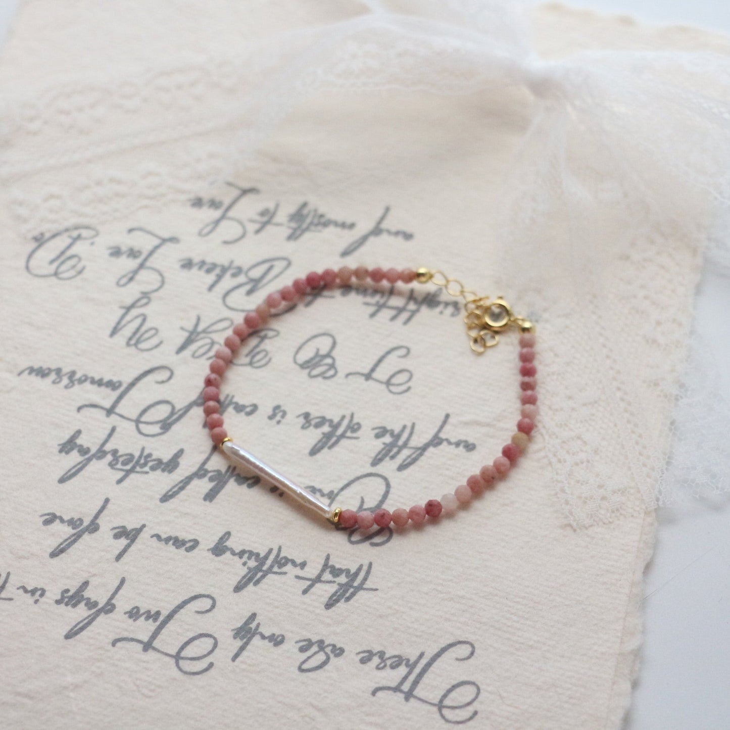 Jekira 6-Piece Rhodonite & Baroque Pearl Set