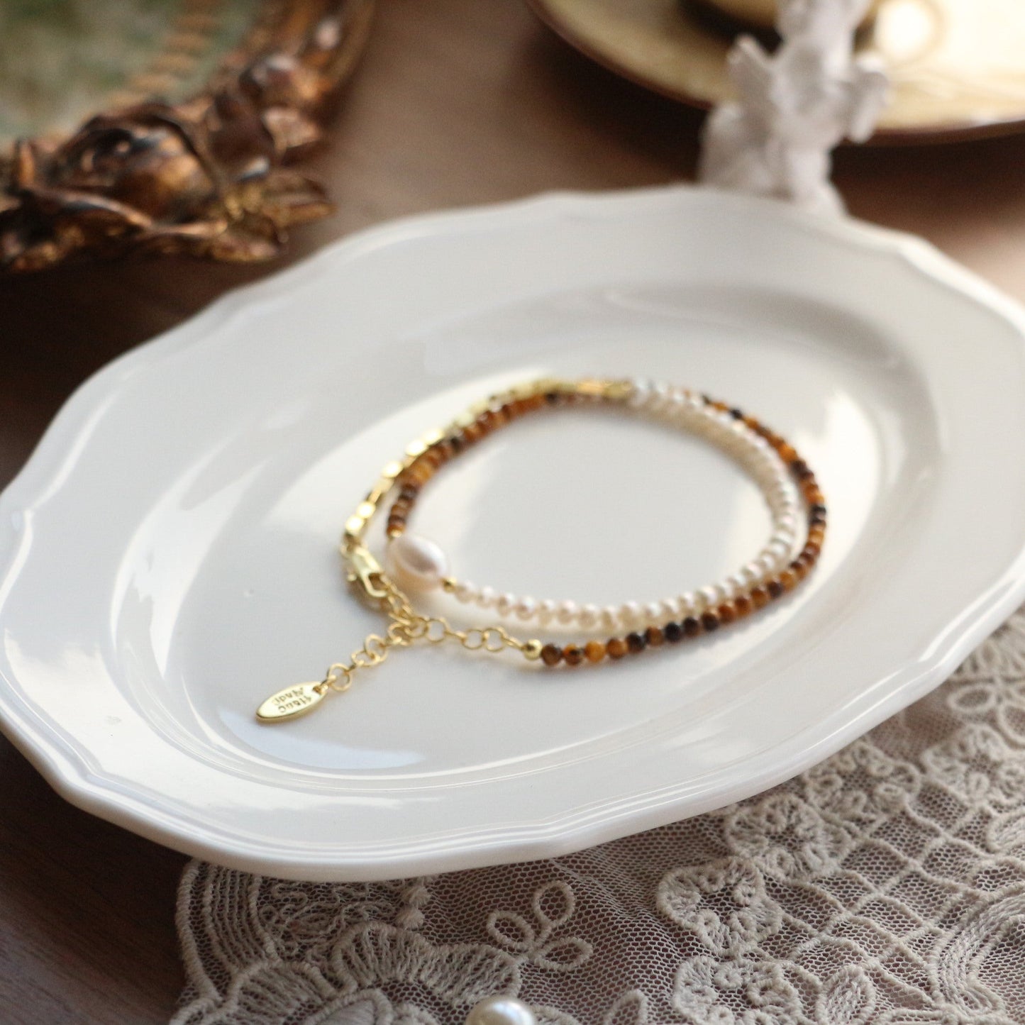 Jekira Natural Gemstone & Baroque Pearl Necklace