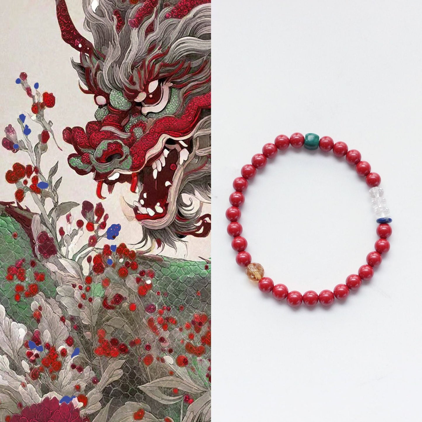 JEKIRA Imperial Cinnabar & Malachite Bracelet