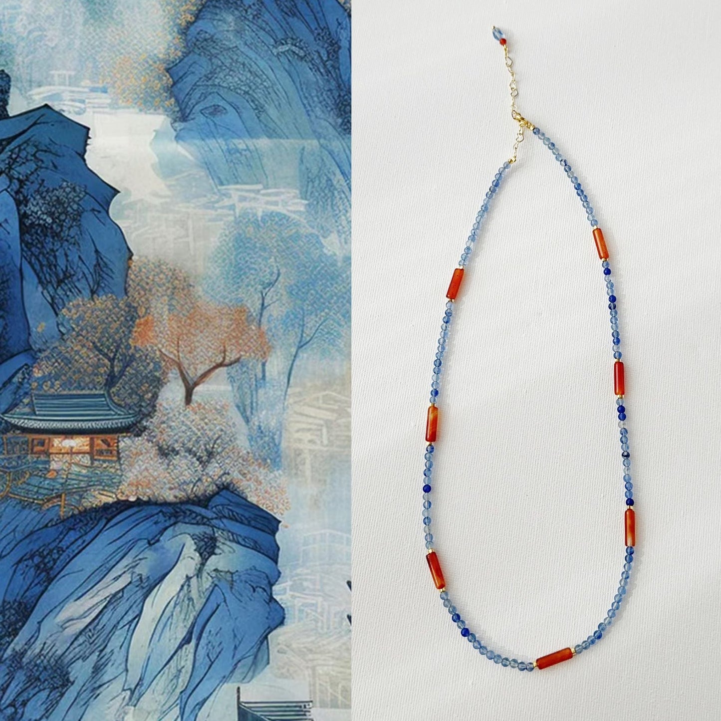 Jekira Ink Wash Landscape Necklace