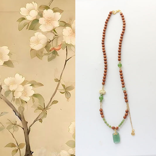 JEKIRA New Chinese Sandalwood Emerald Zen Necklace