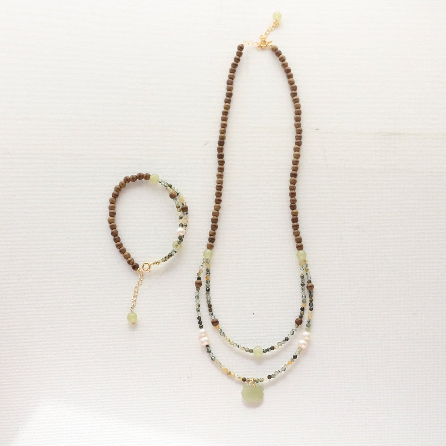 JEKIRA Sandalwood & Hetian Jade Jewelry Set