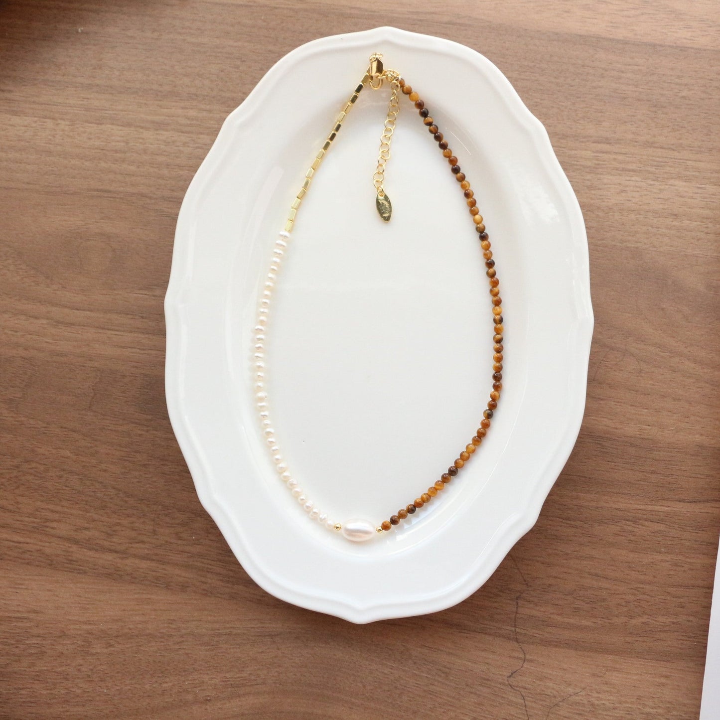Jekira Natural Gemstone & Baroque Pearl Necklace