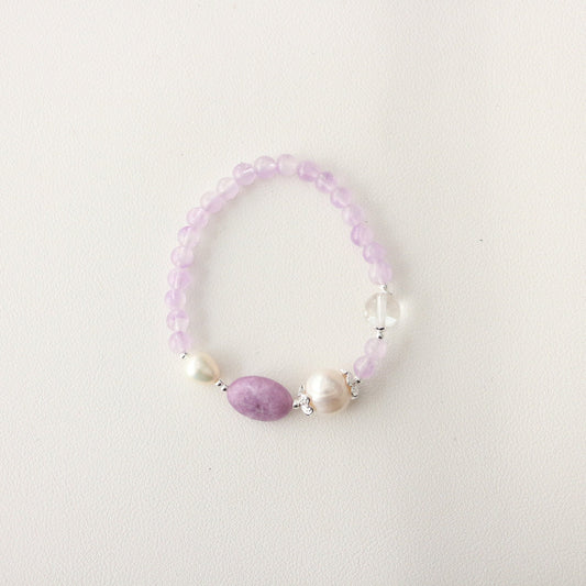Jekira Purple Gemstone & Baroque Pearl Bracelet