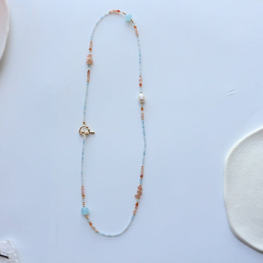 JEKIRA Chinese Style Aquamarine Gemstone Necklace