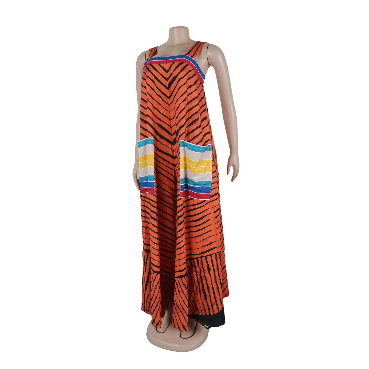 CM.YAYA Women Striped Wide Leg Straight Strap Tank Wide Leg Haren Sleeveless Jumpsuit 2024 Street Playsuit One Piece Suit Romper