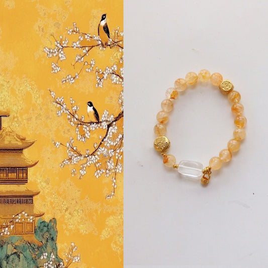 JEKIRA Yellow Quartz & White Crystal Bracelet