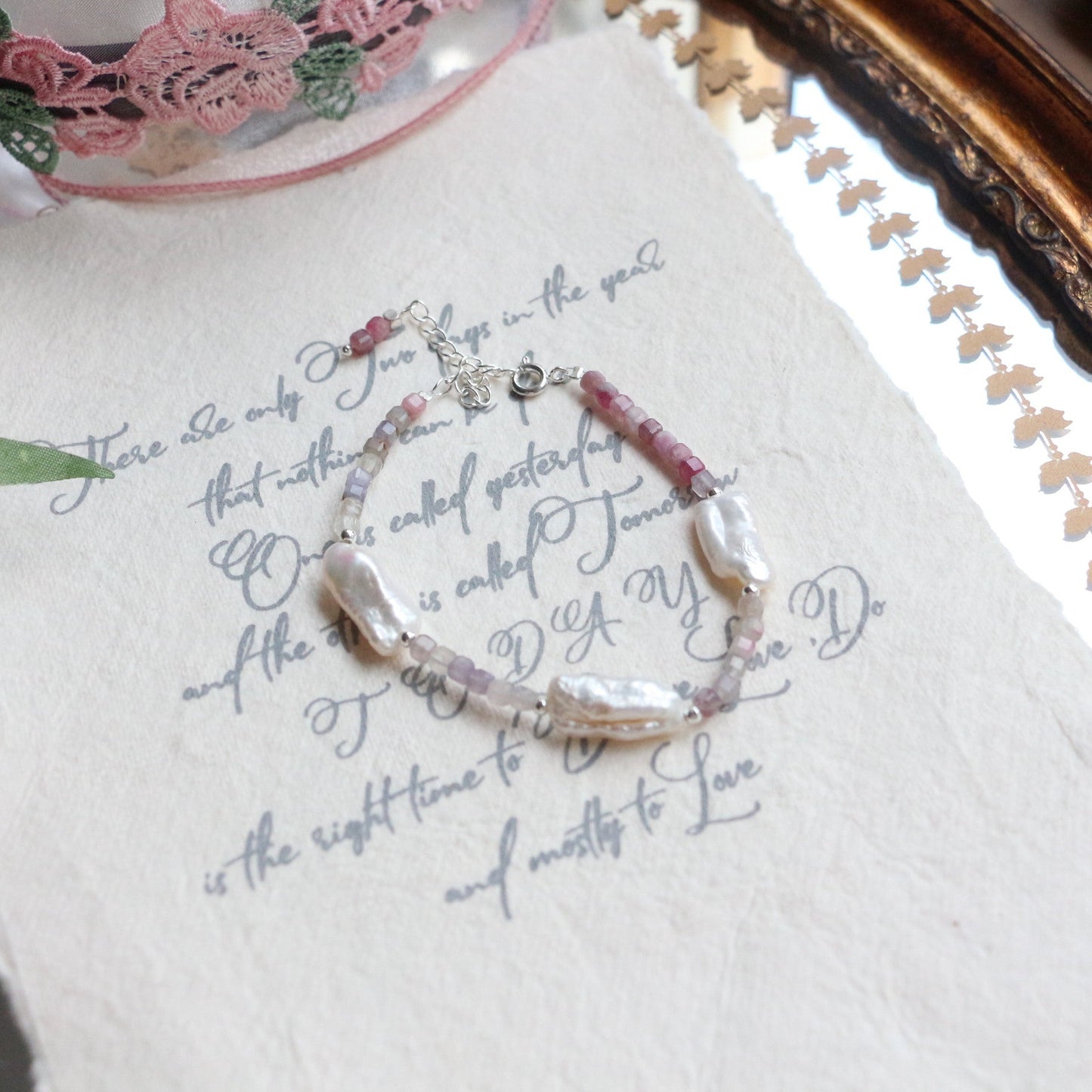 JEKIRA Blush Rose Quartz & Baroque Pearl Trio Set