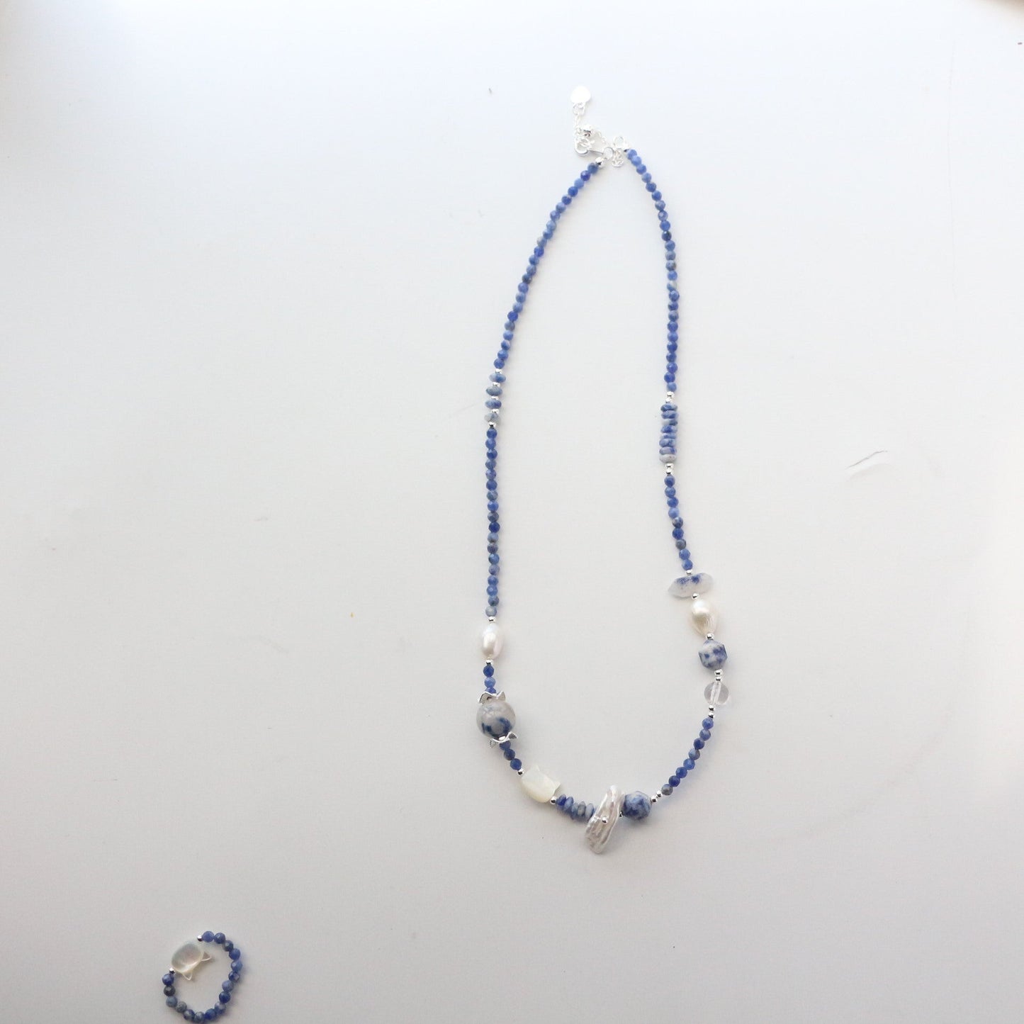 Jekira Ocean Blue Gemstone & Baroque Pearl Jewelry Set