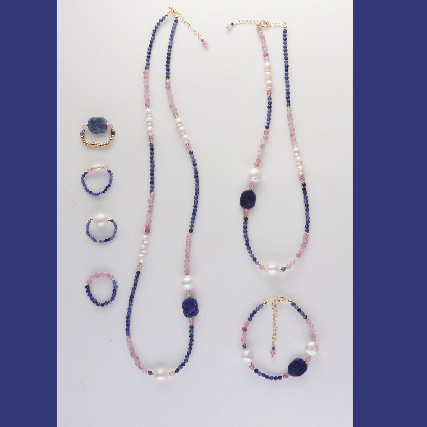 Jekira Kyanite & Rose Quartz Jewelry Set