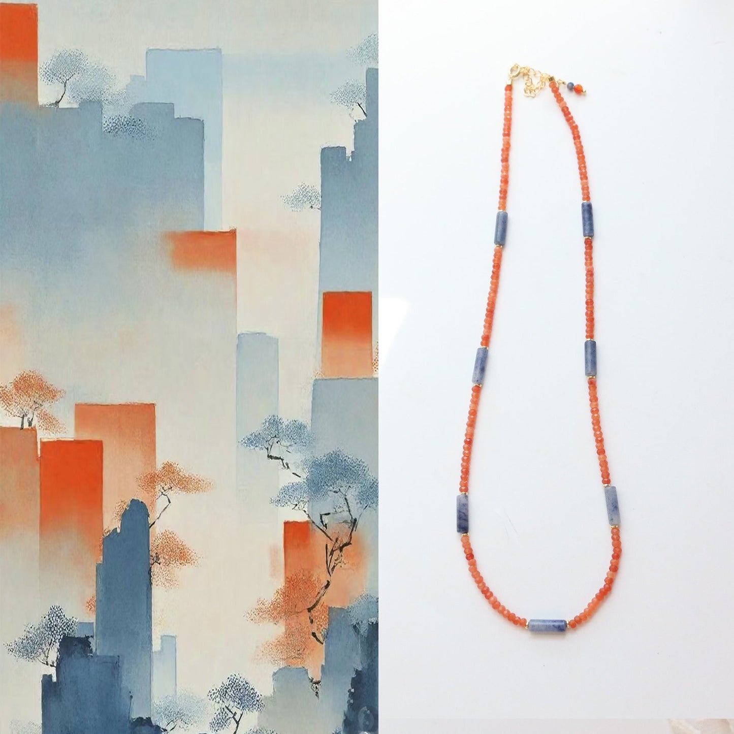 JEKIRA Sunset & Ocean Gemstone Necklace