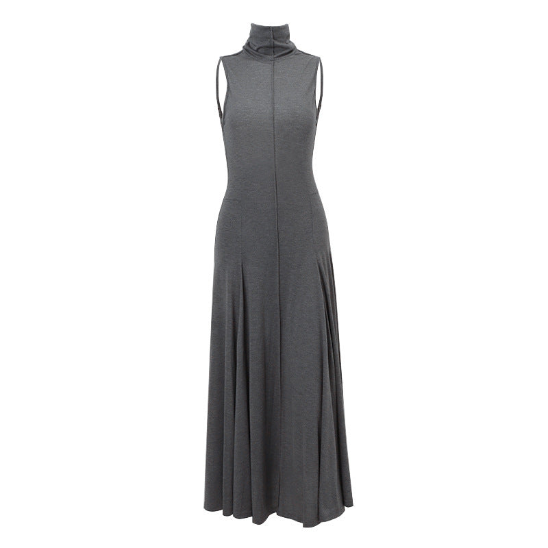 New Slim-fit Half Turtleneck Backless Dress Women