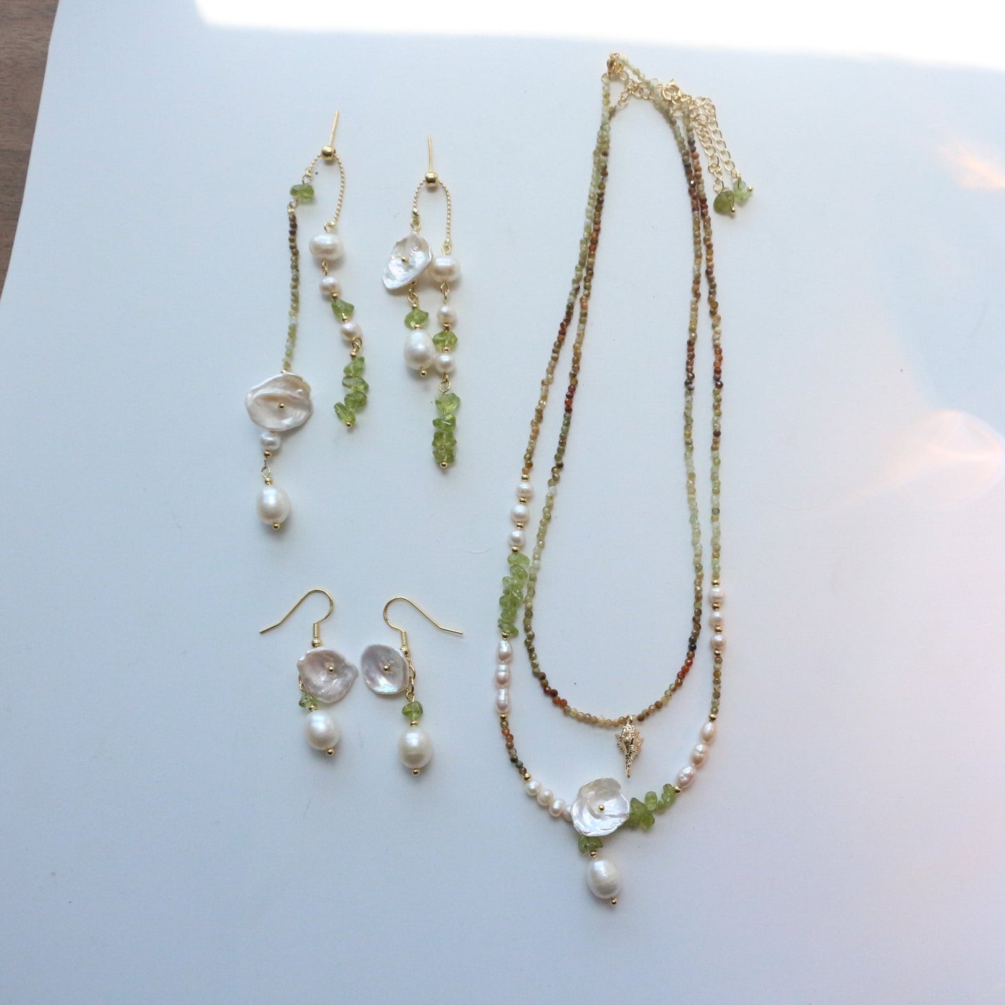 JEKIRA Baroque Pearl & Shell Tassel Earrings
