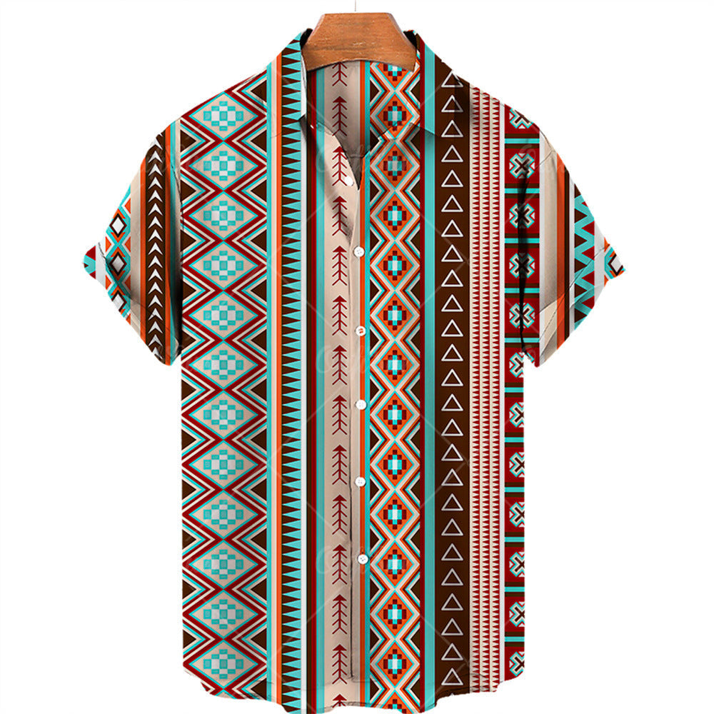Men’s Summer Vintage V-Neck Shirt – Lightweight Casual Tee