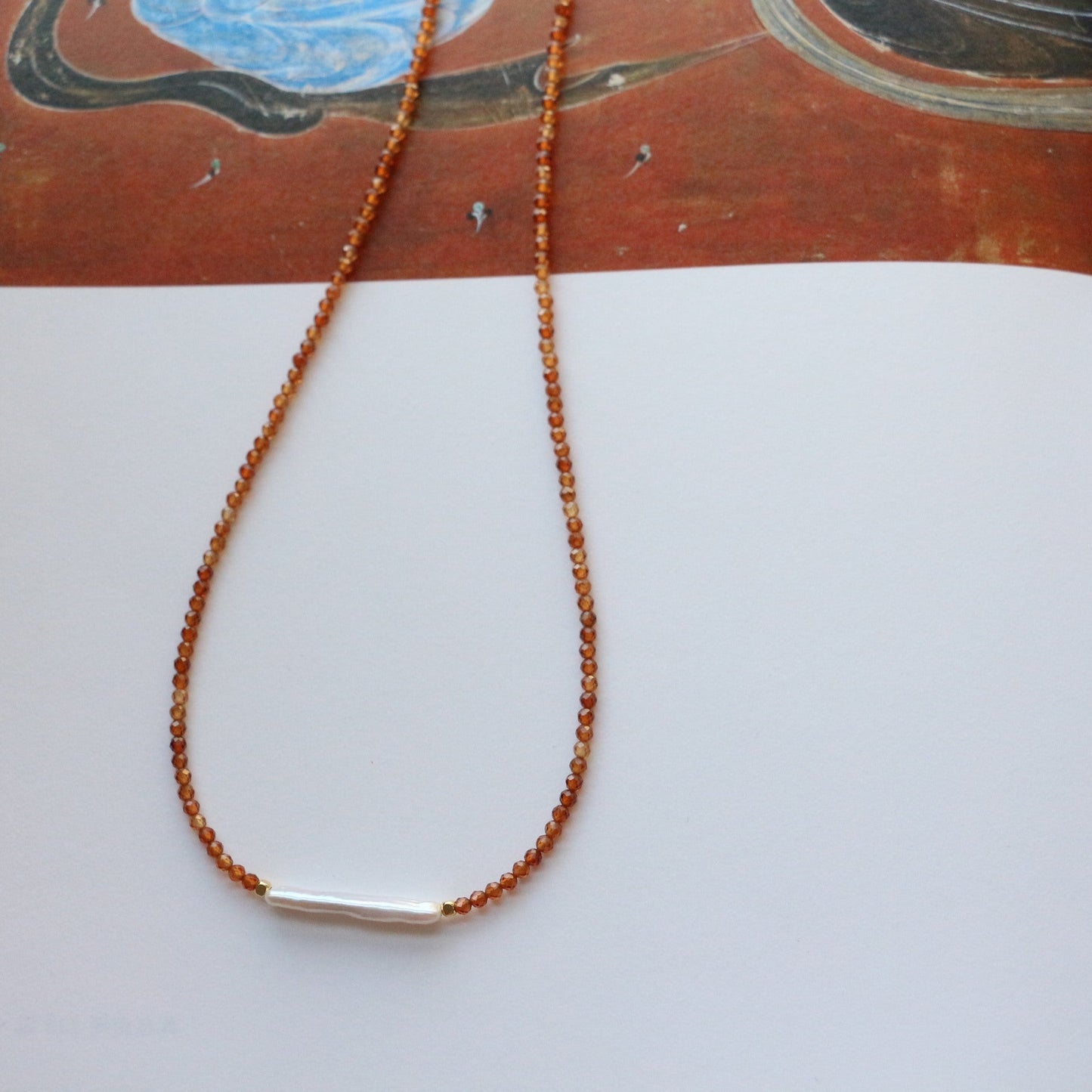Jekira Orange Garnet Gradient Necklace
