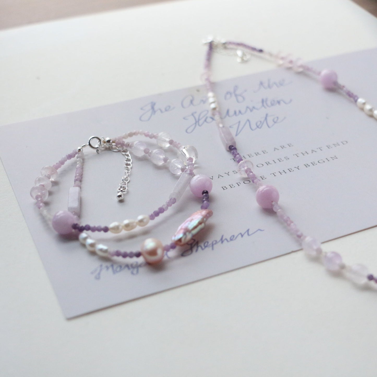 JEKIRA Lilac Amethyst & Pearl Duo - Necklace & Bracelet Set