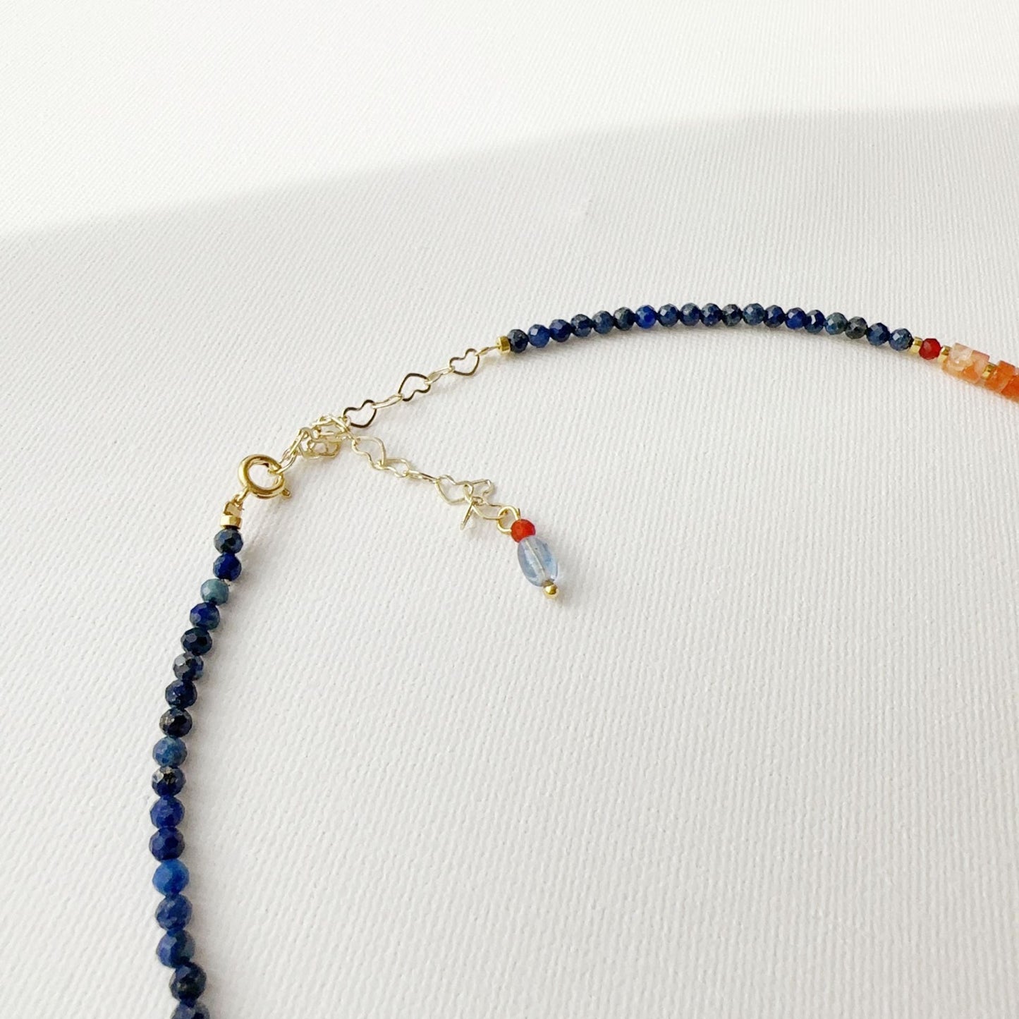 JEKIRA Double-Layer Lapis Lazuli & Red Agate Pendant Necklace